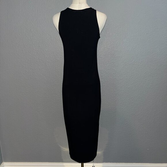 RUTI LBD LITTLE BLACK DRESS SLEEVELESS SCOOP NECK BODY CON MIDI TANK DRESS - 0 - Picture 4 of 9
